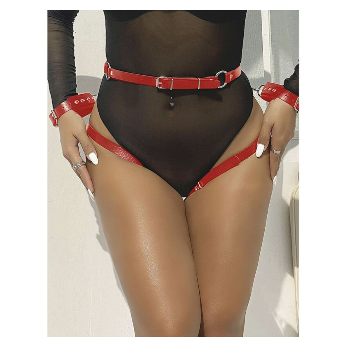 SUBBLIME - 953706 ESPOSAS CON CINTURÓN BONDAGE ROJO TALLA ÚNICA
